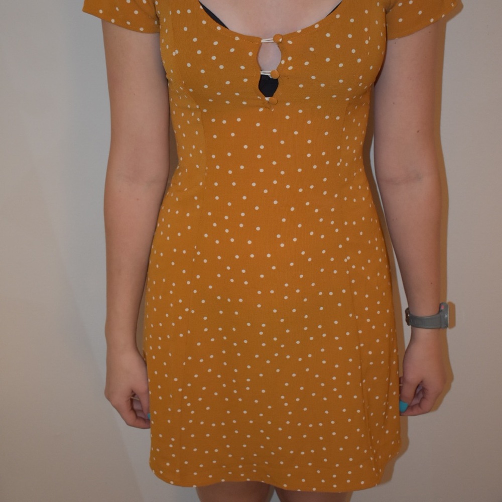 Yellow polka dot dress